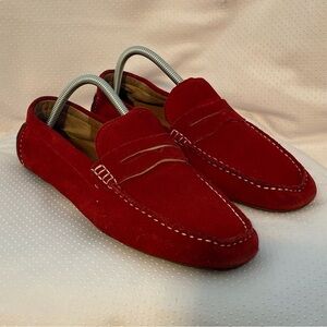 Alfani Shoes Mens Size 9M Red‎ Slip On Loafers Leather
